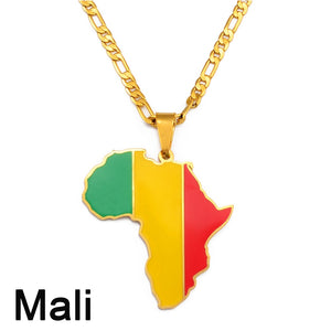 PENDENTIF A MOTIF DE CARTE D'AFRIQUE - BOSSOUASHOP