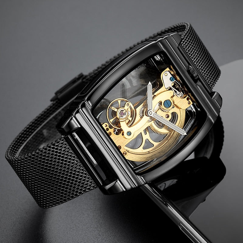 MONTRE MECANIQUE TRANSPARENTE ET AUTOMATIQUE POUR HOMMES - BOSSOUASHOP