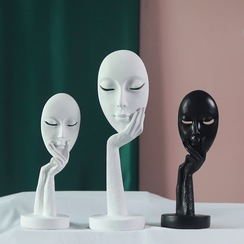 ABSTRACT RESIN MASK FIGURINES