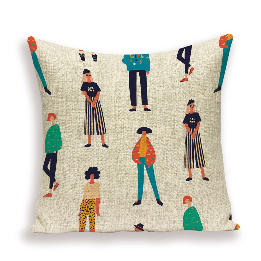 ABSTRACT CUSHION COVER, GEOMETRIC PATTERNS. 