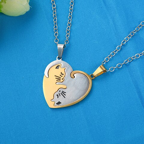 COLLIER - PENDENTIF COEUR DE COUPLE - BOSSOUASHOP