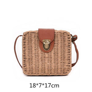 SAC À BANDOULIÈRE VINTAGE  EN ROTIN - BOSSOUASHOP