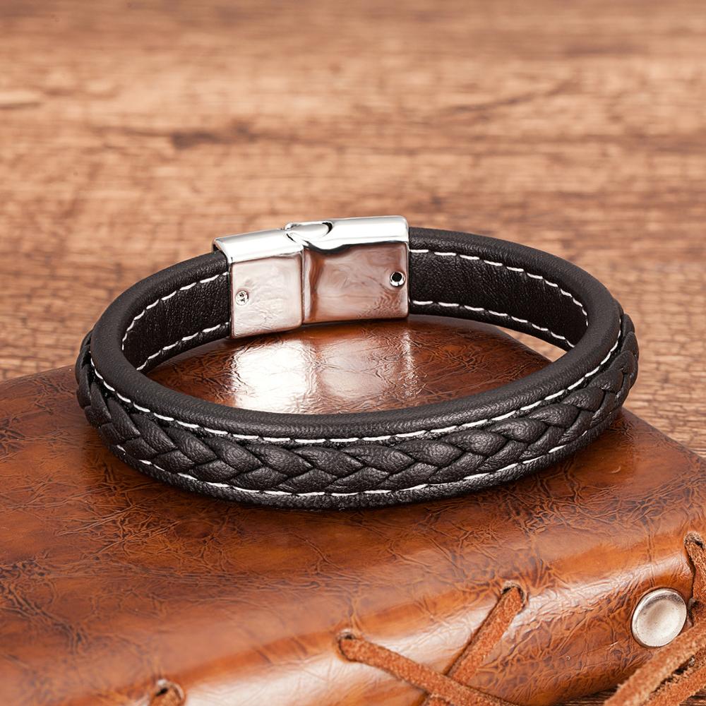 BRACELET EN CUIR TRESSÉ POUR HOMMES