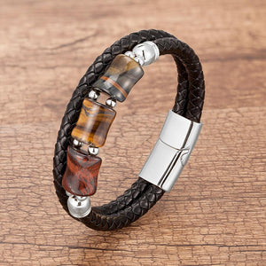 BRACELET CHAKRA EN CUIR POUR HOMMES