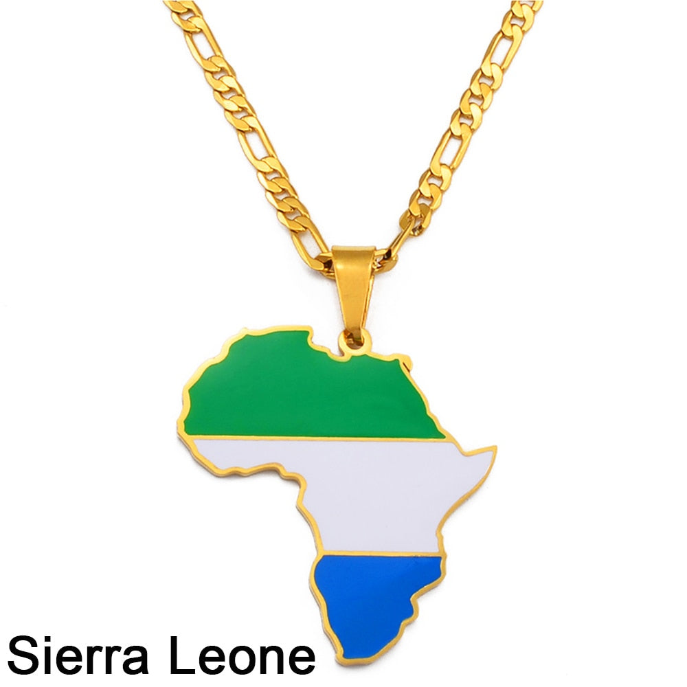 PENDENTIF A MOTIF DE CARTE D'AFRIQUE - BOSSOUASHOP