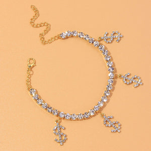 BRACELET DE CHEVILLE EN STRASS - BOSSOUASHOP