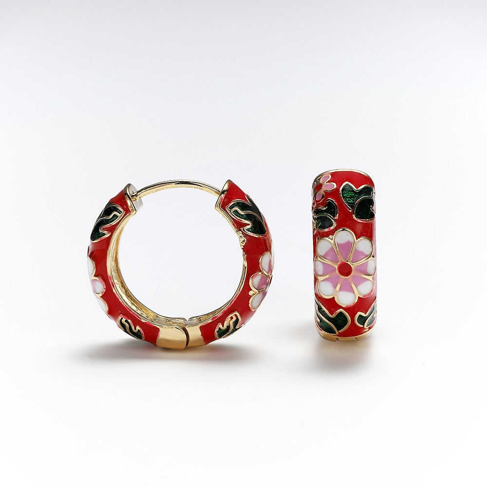 BOUCLES D'OREILLES CRÉOLES À FLEURS