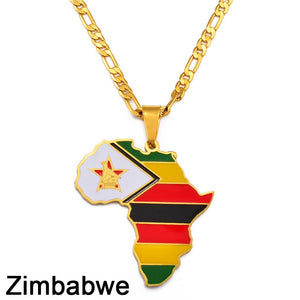 PENDENTIF A MOTIF DE CARTE D'AFRIQUE - BOSSOUASHOP