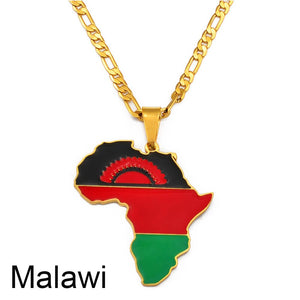 PENDENTIF A MOTIF DE CARTE D'AFRIQUE - BOSSOUASHOP