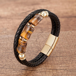 BRACELET CHAKRA EN CUIR POUR HOMMES