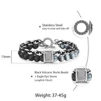NATURAL MAP STONE BEADED BRACELET