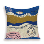 ABSTRACT CUSHION COVER, GEOMETRIC PATTERNS. 