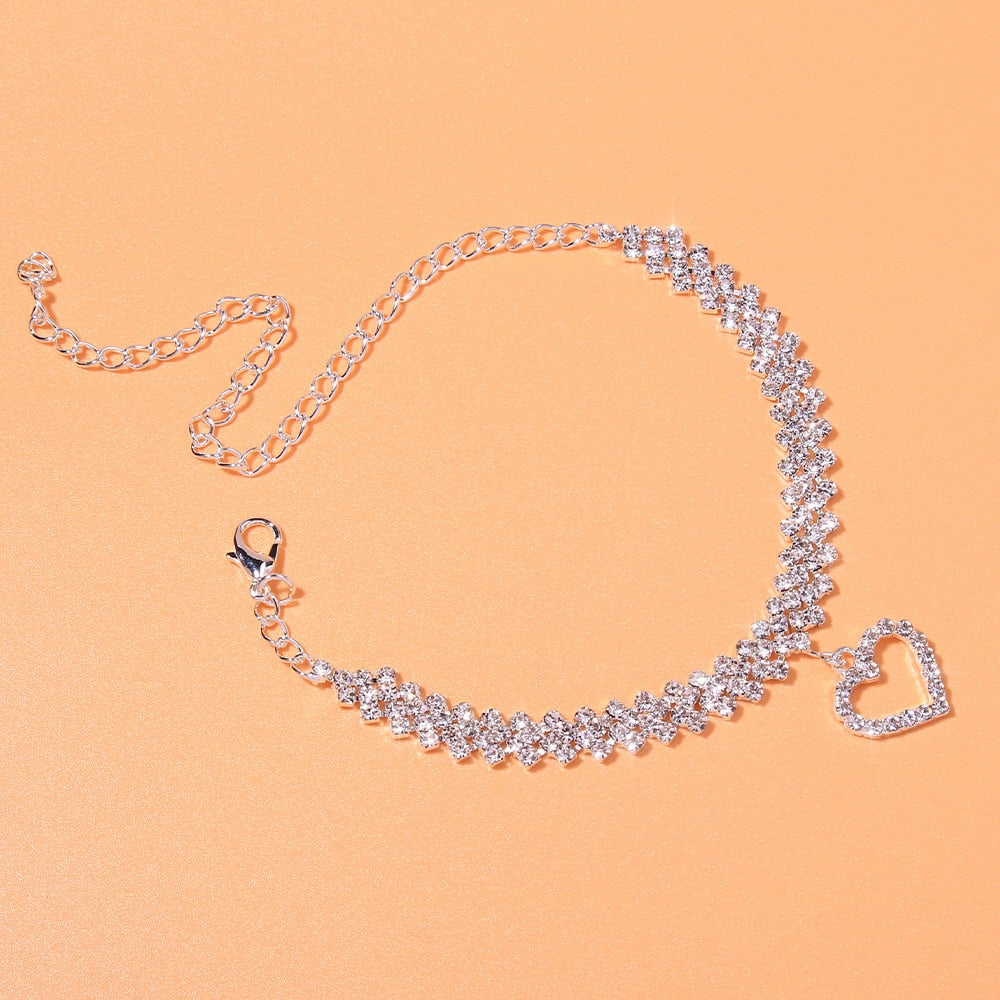 BRACELET DE CHEVILLE EN STRASS - BOSSOUASHOP