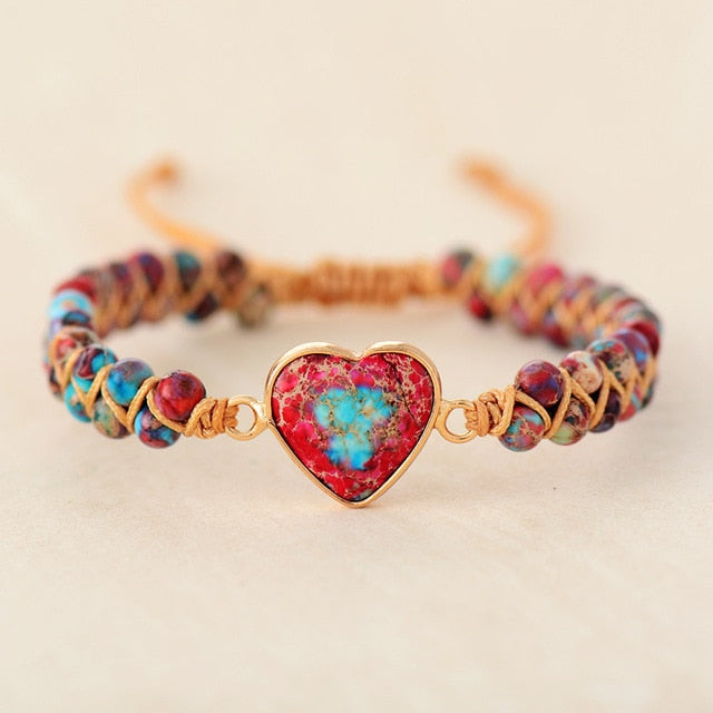 BRACELET JASPER COEUR PASSIONNÉ - BOSSOUASHOP