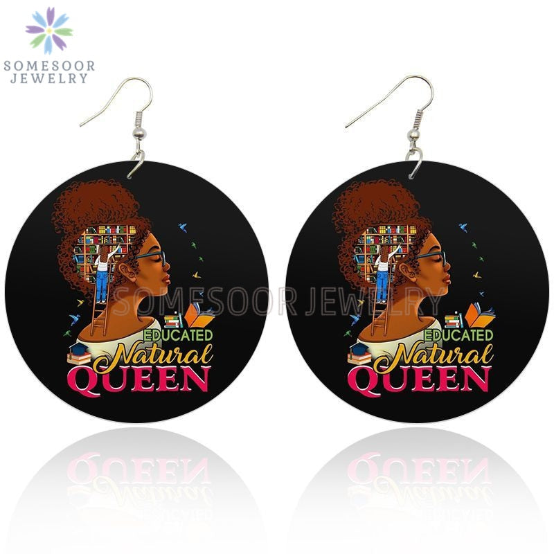 NATURAL QUEEN WOOD EARRINGS 