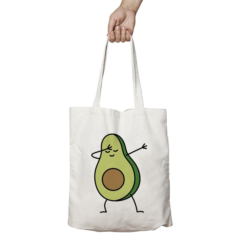 AVOCADO PRINTED CANVAS HANDBAG 