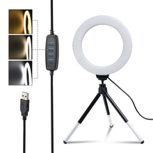 Charger l&#39;image dans la galerie, ANNEAU LUMINEUX LED 16cm AVEC TRÉPIED 6 POUCES
