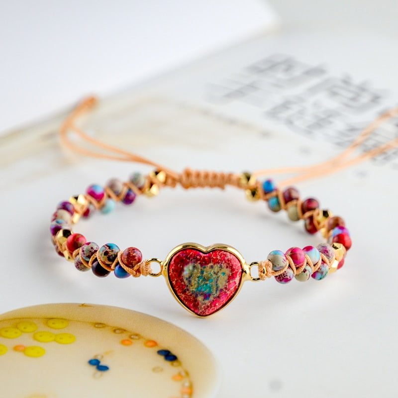 BRACELET JASPER COEUR PASSIONNÉ - BOSSOUASHOP