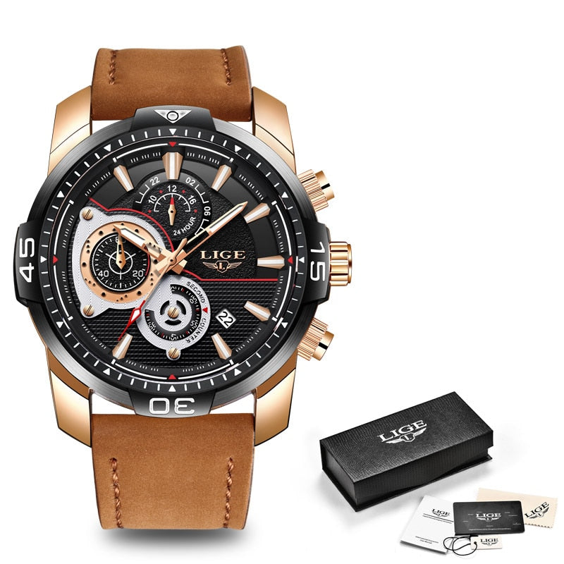 MONTRE TOP MARQUE DE LUXE EN CUIR - BOSSOUASHOP