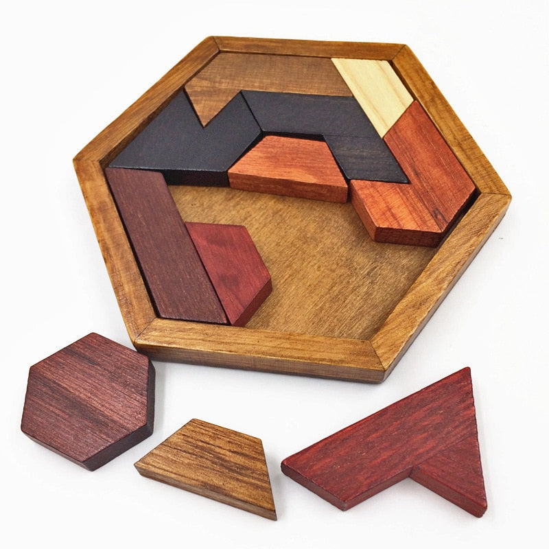 HEXAGONAL WOODEN PUZZLE 