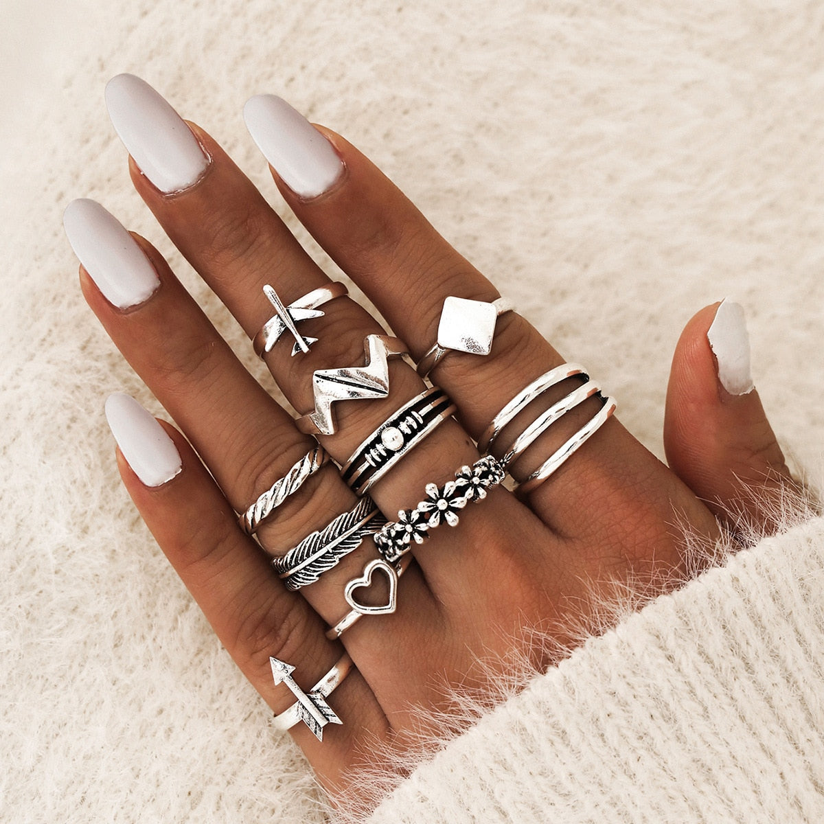 ENSEMBLE DE BAGUES BOHO