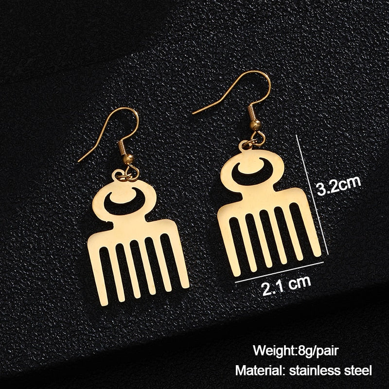 BOUCLES D'OREILLES ETHNIQUES EN ACIER INOXYDABLE