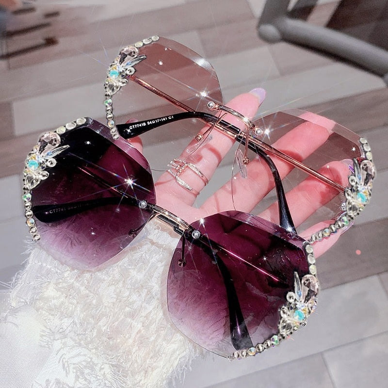 RIMLESS DIAMOND SUNGLASSES