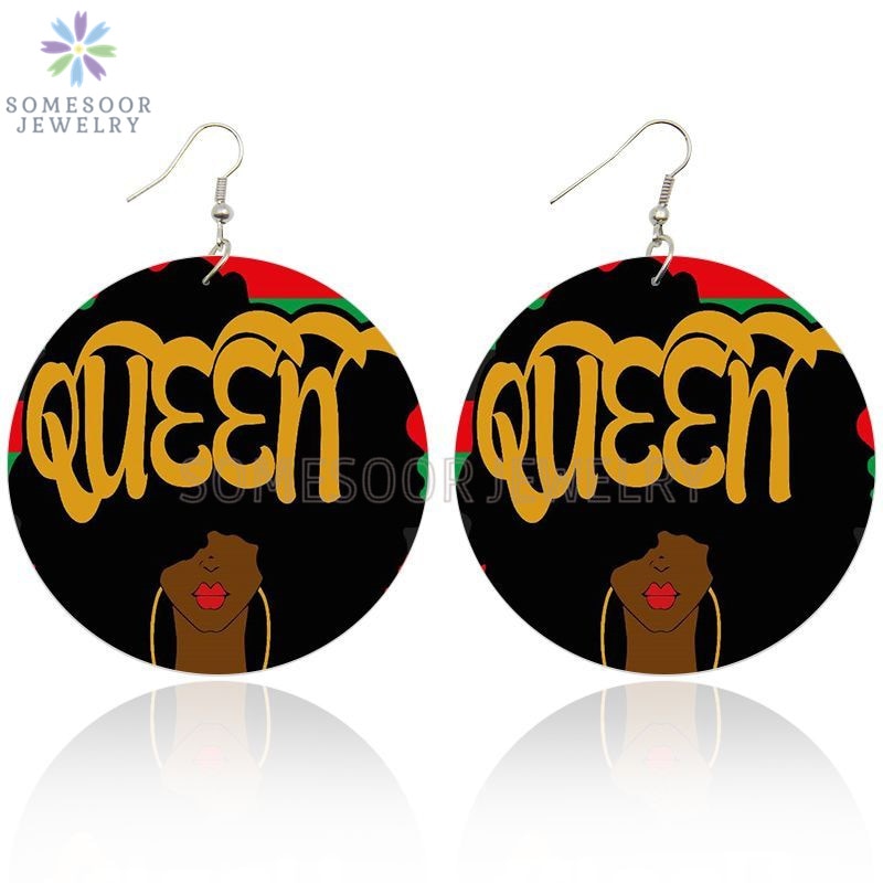 BOUCLES D'OREILLES EN BOIS REINE NATURELLE
