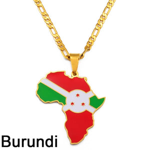 PENDENTIF A MOTIF DE CARTE D'AFRIQUE - BOSSOUASHOP