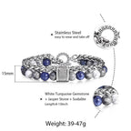 NATURAL MAP STONE BEADED BRACELET
