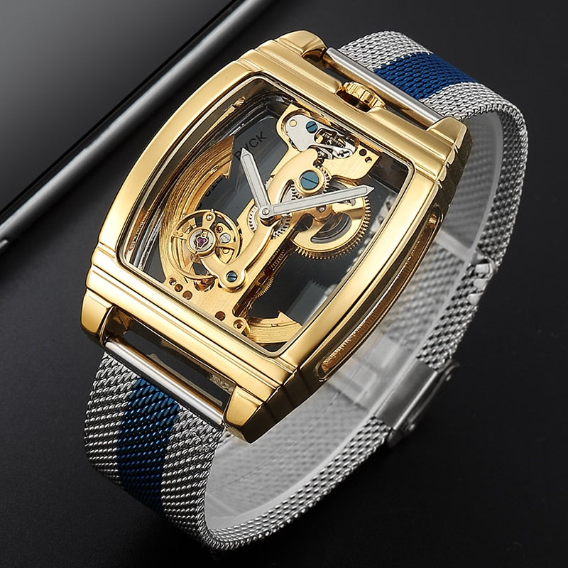MONTRE MECANIQUE TRANSPARENTE ET AUTOMATIQUE POUR HOMMES - BOSSOUASHOP