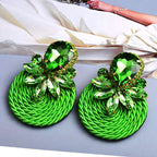BOUCLES D'OREILLES RONDES EN CRISTAL COLORÉ