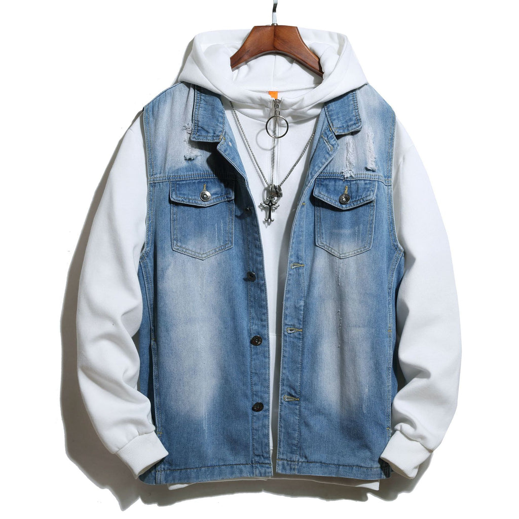 VESTE EN JEAN BICOLORE
