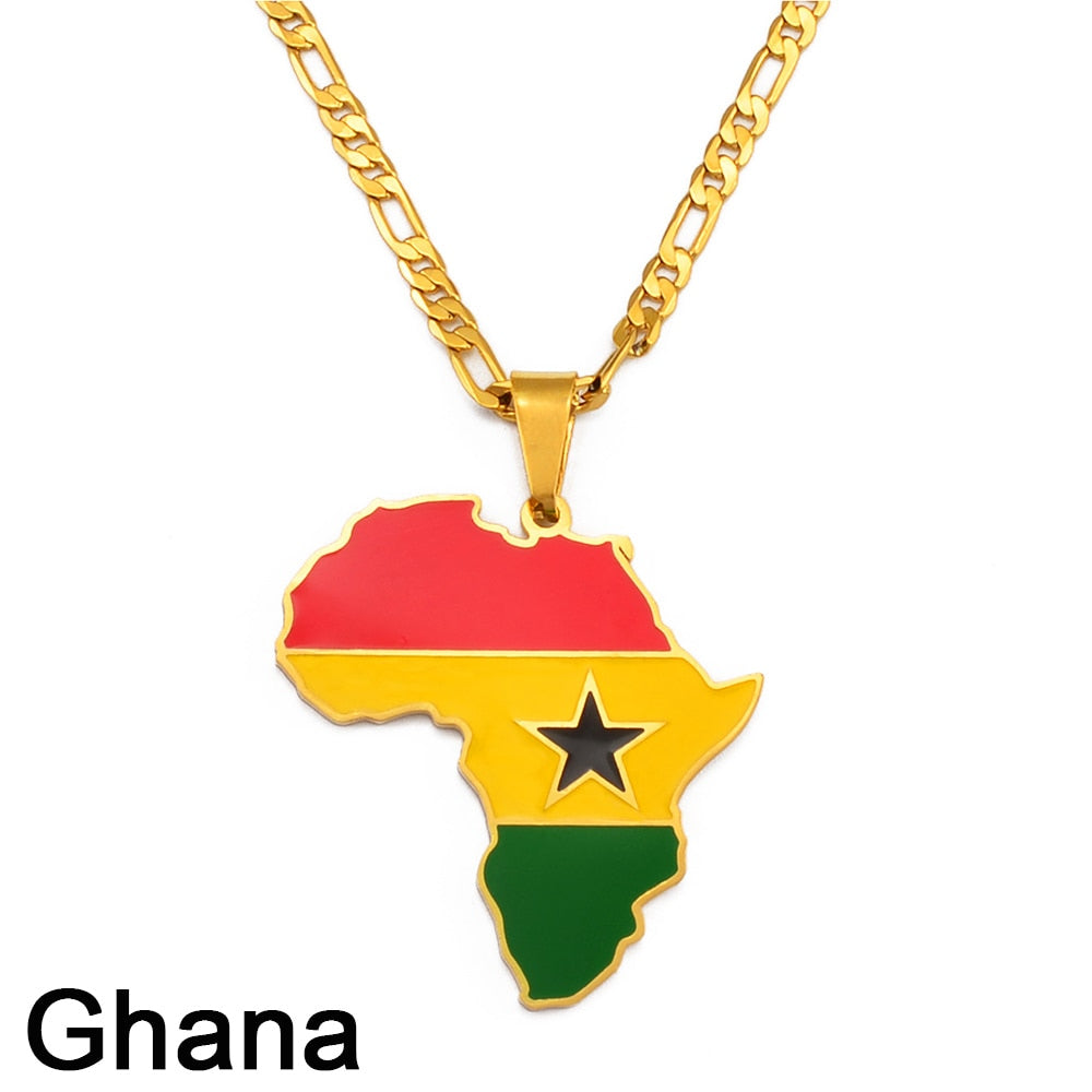 PENDENTIF A MOTIF DE CARTE D'AFRIQUE - BOSSOUASHOP