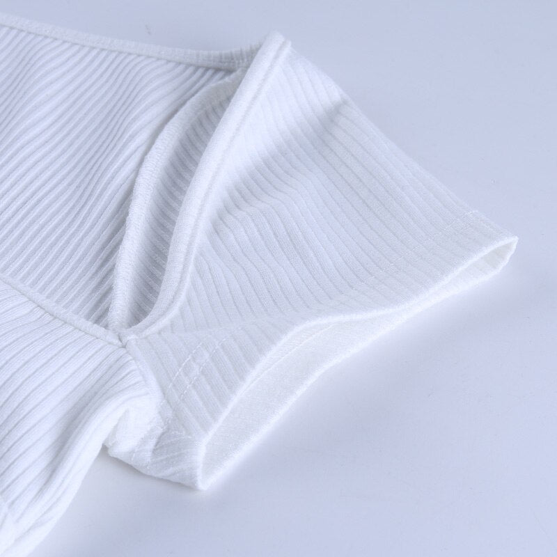 WHITE COTTON SHORT SLEEVE TOP 