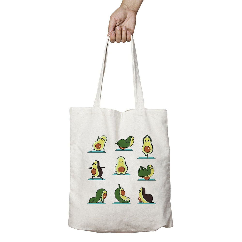 AVOCADO PRINTED CANVAS HANDBAG 