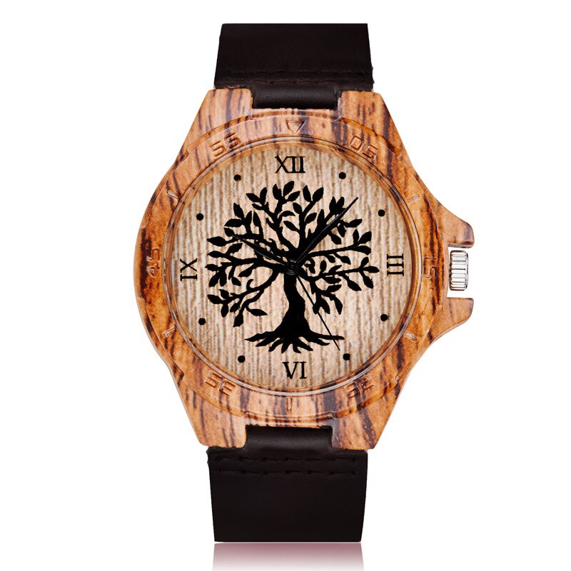 MONTRE -BRACELET EN BOIS IMITATION CERF-UNISEXE - BOSSOUASHOP