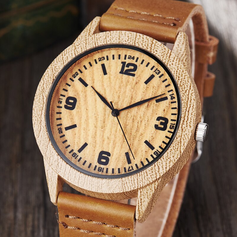 MONTRE -BRACELET EN BOIS IMITATION CERF-UNISEXE - BOSSOUASHOP