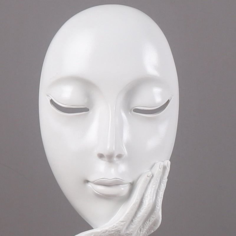ABSTRACT RESIN MASK FIGURINES