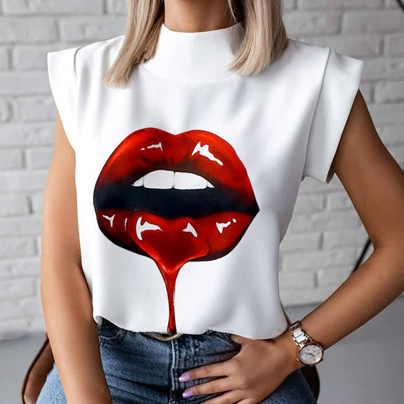 LIP PRINT BLOUSE 
