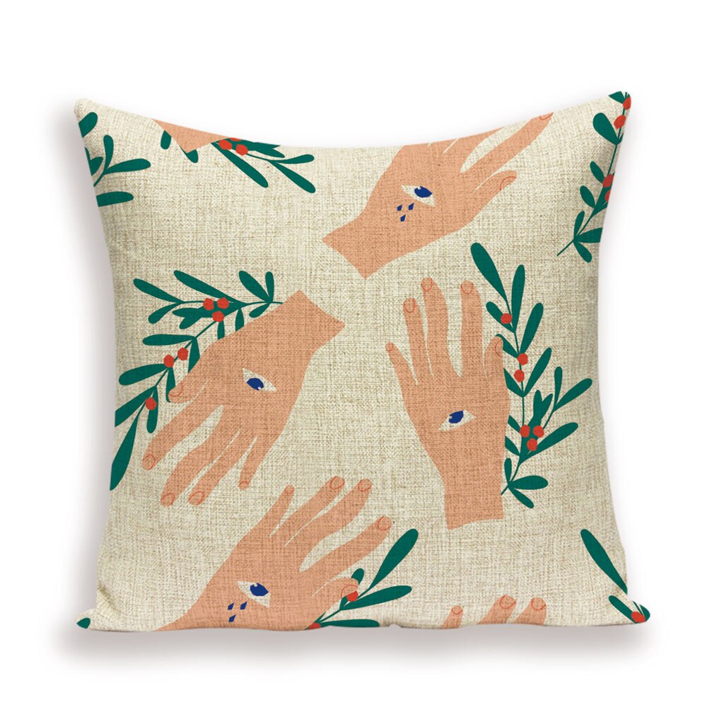 ABSTRACT CUSHION COVER, GEOMETRIC PATTERNS. 