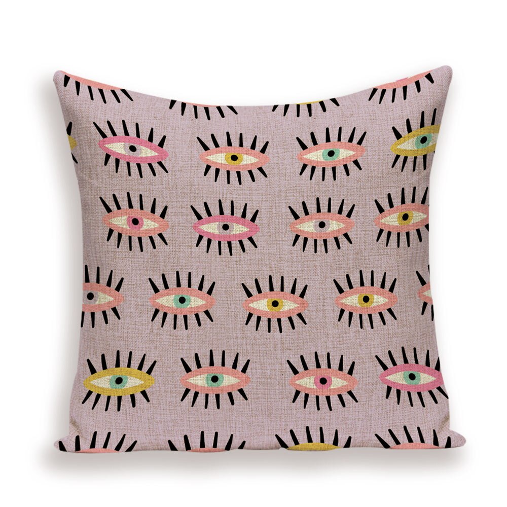 ABSTRACT CUSHION COVER, GEOMETRIC PATTERNS. 