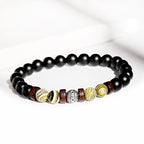 BRACELET RÉTRO EN PIERRE NOIRE ET BLANCHE