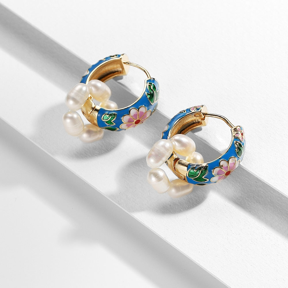 BOUCLES D'OREILLES CRÉOLES À FLEURS