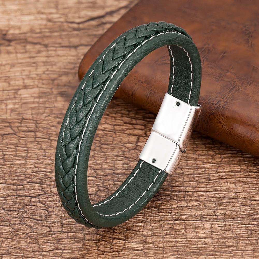 BRACELET EN CUIR TRESSÉ POUR HOMMES