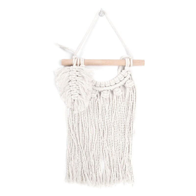 TAPISSERIE MURALE SUSPENDUE EN MACRAMÉ. STYLE BOHO. FAIT A LA MAIN