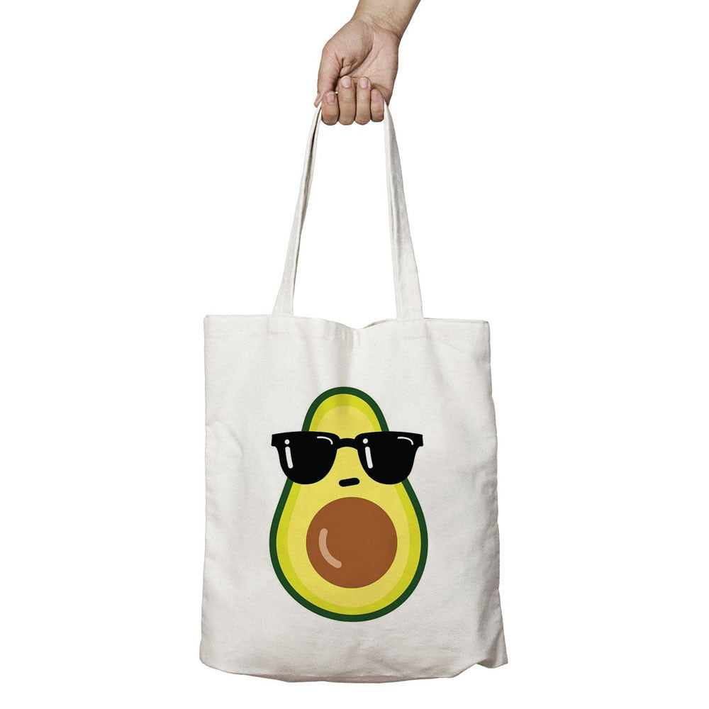 AVOCADO PRINTED CANVAS HANDBAG 