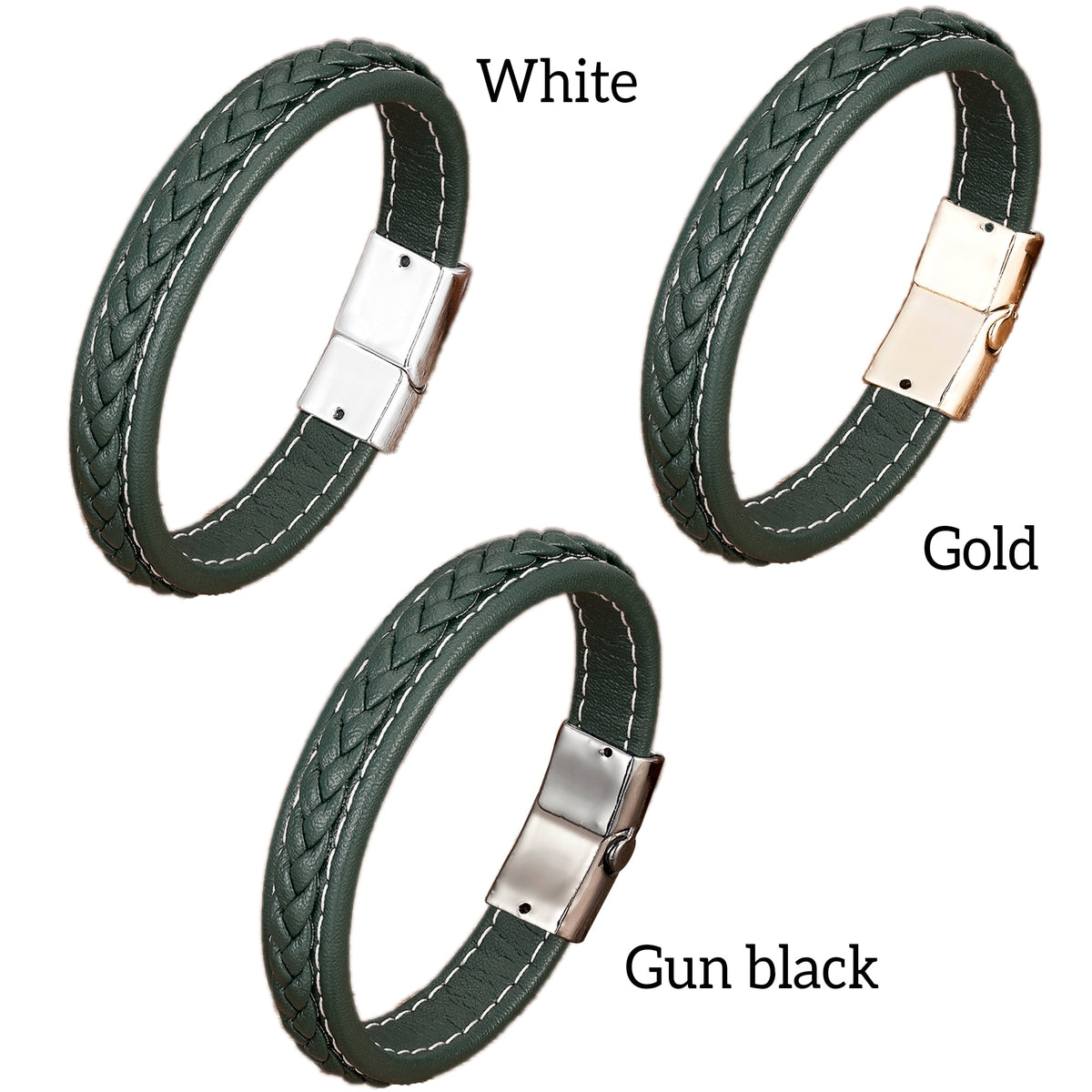 BRACELET EN CUIR TRESSÉ POUR HOMMES