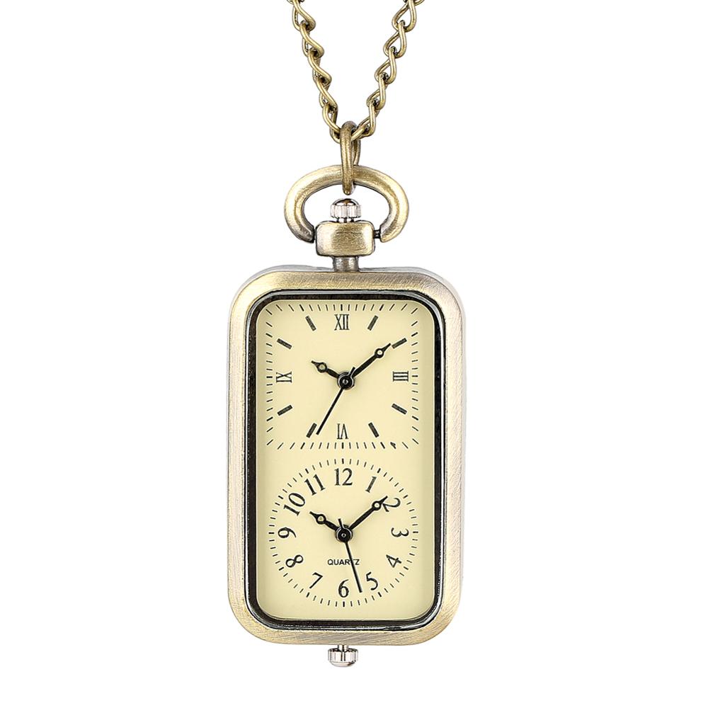 RECTANGULAR BRONZE POCKET WATCH 