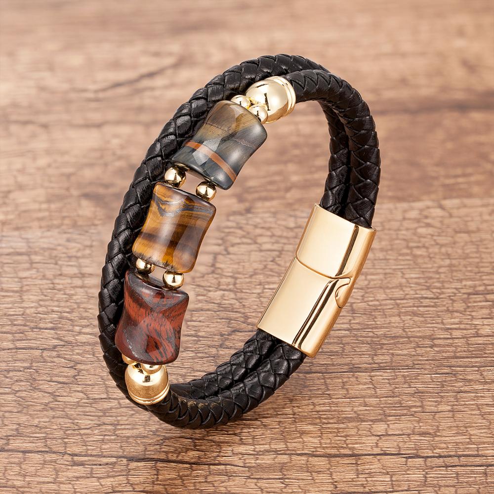 BRACELET CHAKRA EN CUIR POUR HOMMES